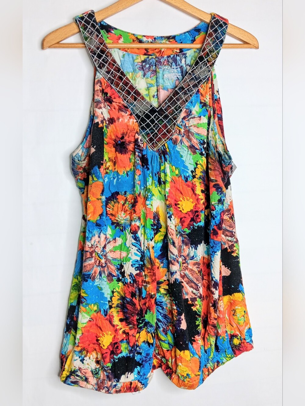 Lane Bryant 14/16 Tank Top Multi Color Stretch Blouse Women's Plus Size
